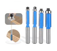 4 Pcs Set Fraise Defonceuse 8mm Tige, Fraise a Copier a Bois, Fraises pour Dfonceuses avec Roulement Suprieur, Fraise pour Affleur