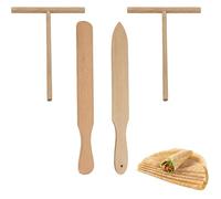 4 Pcs Spatule à Crêpes en Bois,Crêpe en Bois Spatule en Crepiere Râteau,Crêpière Tool,Convient pour les Ustensiles à