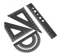 4 PCS Student Ruders (15/20 Cm), Dessinant Les Lignes Droites , Souverain | Pas De Rouille / Pas De Pelage De Peinture, Coins Arrondis, 7 Couleurs Disponibles +triangles+ Procureur+ Échelles,