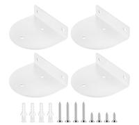 4 Pcs Supports d'étagère Muraux Flottants, Equerre Etagere Murale Métal, Support Etagere Murale Fixation Invisible, équerre d’étagères Semi-circulaire Charge Lourde, Blancs