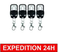 4 Pcs Télécommande Sans Fil Universelle 433 MHz Porte-clés pour Porte de Garage et Voiture