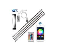 4 pcs WIFI USB RGB 5050SMD LED Bande Lumière Smart App Contrôle Flexible TV Fond Bande Lumière LD1138