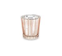 4 photophores en verre rose gold 6 cm pour bougies - Rose - Taille Unique