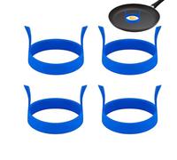 4 Pièce Silicone Anneaux D'oeufs, Moule À Oeufs Frits, Ronde Moule De Cuisson Avec Poignée, Anneau De Cuisson D'oeufs Antiadhésif, Moule À Oeufs En Silicone Résistant À La Chaleur Pour Omelette