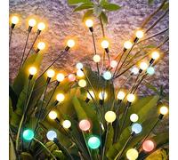 4 Pièces 10 LED Lumière de Jardin Solaire,Lampe Solaire Led Firefly Plug Light,Lumières Solaire de Jardin Extérieur Lampes Solaires Décoratives,Etanche IP65 pour Allée Terrasse[Classe énergétique