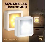 4 pièces/2 pièces/1 pièce Veilleuse à détecteur de mouvement LED, lampe murale à capteur PIR intelligent, installation facile, arrêt automatique au bout de 15 s, options de lumière chaude et froide, l