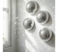 4 pièces/3 pièces Boule à facettes miroir hémisphérique Décoration murale, convient pour mariage, fête de remise des diplômes, fête d'anniversaire, fête à thème, enterrement de vie de garçon, pendaiso