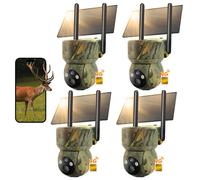 4 pièces 4G LTE caméra pour animaux sauvages avec carte SIM 2K solaire caméra pour animaux sauvages avec transmission par téléphone portable App sans fil caméra de surveillance extérieure batterie vis