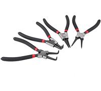 4 Pièces 7 Pouces Pince à Anneau élastique Ensemble Pince à Circlips Pince à Circlips Externe Robuste Interne Kit D'outils Anneau élastique Droit Plié pour Pince à Clip de Retenue de Bague en C