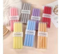4 pièces/8 pièces 25 cm/1 set Bougies longues à motif vertical macaron européen, bougies de mariage colorées, bougies coniques, bougies à tige longue, convient pour restaurant, hôtel, salon, chambre à