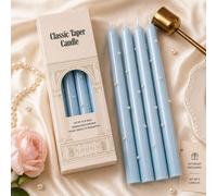 4 pièces/8 pièces Bougies bleues perlées de 10 pouces, bougies sans fumée en cire de soja, décoration de dîner romantique à la bougie, centre de table de mariage, cadeaux pour amis et famille, décorat
