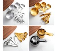 4 pièces/8 pièces Ensemble de tasses à mesurer en acier inoxydable, ensemble d'ustensiles de mesure de cuisine multi-pièces, pour la cuisson et la pâtisserie, pour mesurer les ingrédients secs et les 