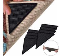 4 pièces 8 pièces/ensemble Triangle lavable réutilisable tapis pince anti-dérapant tapis en caoutchouc antidérapant Patch bande pour carrelage sols tapis coins Pad 8pcs