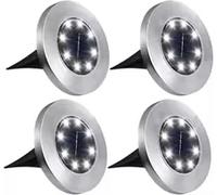 4 pièces 8LED énergie solaire disque lumière extérieure jardin solaire souterrain lumière pont lumière projecteur enterré solaire lampe à LED noir