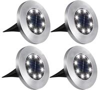 4 pièces 8LED énergie solaire disque lumière extérieure jardin solaire souterrain lumière pont lumière projecteur enterré solaire lampe à LED noir