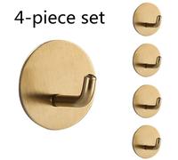 4 pièces À Toute Épreuve Waterproof Douche Adhésif Crochet Pour Suspendu Éponge , Serviette , Vêtements , Peignoir De Bain , Détachable Crochets Muraux Porte Crochet En Acier Inoxydable , Noir Adhésif