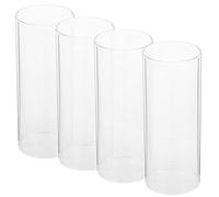 4 Pièces Abat-Jour De Bougie Bougeoir Ouragan Couvre-cylindres pour Les Fêtes Tube De Verre Housse De Protection Bougie Candélabre Verre à Haute Teneur en Borosilicate Chandelier