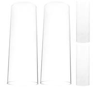 4 Pièces Abat-jour Tube Droit pour Bougies, en Verre Transparent | Verre Borosilicaté Haute Résistance, Coupe-vent, Protège la Flamme, Décoration DIY pour Bougies et LED