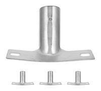 4 Pièces Adaptateur de Tête de Balai en Fer pour Ménage, Poignée | Installation Facile, Compatibilité Polyvalente, Prise Confortable, Lot de Supports de Manche, Argenté