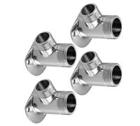 4 Pièces Adaptateur D'eau Alliage de Zinc, Montage Mural Argenté | Kit D'installation pour Robinet Mural, Style Mural, Facile à Installer, Compact et Solide