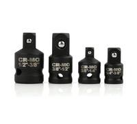 4 Pièces Adaptateur Douille, Adaptateur à Cliquet, Adaptateurs de Douille, Convertisseurs de Taille 1/4 vers 3/8, 3/8 vers 1/4, 3/8 vers 1/2, 1/2 vers 3/8, pour Douilles à Cliquet (Noir)