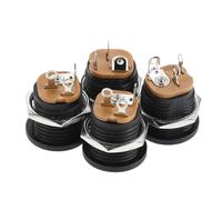 4 Pièces Adaptateur Secteur 6v, Prise Ronde de Charge | Montage sur Panneau, Circuit Stabilisé Intégré, Cuivre Double Isolation, Boîtier PC Noir