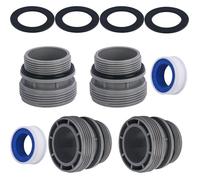 4 Pièces Adaptateur Tuyau Piscine 4560, Raccord Pompe 40 mm à 1 1/2 Pouces, Connecteur Compatible Filtration Intex et Coleman - - K