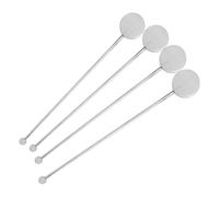 4 Pièces Agitateur à Cocktail en Acier Inoxydable, Bâton Mélangeur | Argenté, Design Moderne et Élégant, Résistant à Corrosion, pour Boissons, Bar et Café