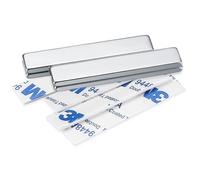 4 Pièces Aimants Néodyme, 50x10x3 mm Aimants Super Rectangulaires Adhesif Magnetique, avec 4 Pièces Ruban Adhésif Double Face