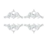 4 Pièces Angle Décoratif Mural en PVC Blanc Style Français Vintage | Ornement Finement Sculpté, Applique sans Colle, pour Murs de Salon et Décor Maison Européen