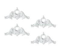 4 Pièces Applique D’angle Murale en Pvc Blanc Style Français
