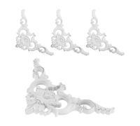 4 Pièces Applique D'angle de Plafond Européenne de Fleur en Plastique Dur | Style Rococo et Baroque, Motifs Sculptés Vintage, pour Coins Muraux et Plafonds, Décor Intérieur