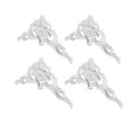 4 Pièces Applique D'angle de Plafond Vintage Baroque en Plastique Blanc | Décor Floral Embossé, Style Rococo Européen, Protection D’angle pour Meubles et Salles de Bain