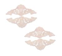 4 Pièces Applique D'angle en Bois Style Français, Longue, Marron | Ornement Sculpté pour Portes et Cadres de Lit, Pose Facile, Profil Plat, sans Gêner la Quincaillerie