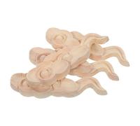 4 Pièces Applique Décorative Nu Nuage en Bois | Surface Prête à Peindre, Texture Naturelle Chaleureuse, Style Chinois, pour Rénovation DIY et Petits Espaces