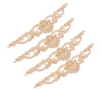 4 Pièces Applique en Bois Sculpté, Décor Beige | Bois, Finition Soignée, Aspect Décoratif et Pratique, pour Décoration Intérieure de Maison