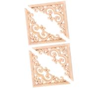 4 Pièces Applique en Bois Sculpté, Style Classique | Non Peinte, DIY Facile à Appliquer, Décorative, pour Maison, la Cuisine, Intérieur, Couleur Khaki