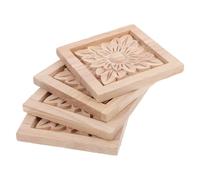 4 Pièces Applique en Bois Vintage Sculptée Décoratifs | Surface à Peindre, Installation Rapide, pour Rénovation DIY, Meubles, Salle de Bain et Relooking Maison