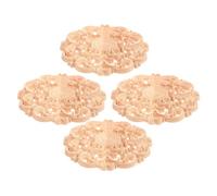 4 Pièces Applique Ronde en Bois Décorative, Style, DIY Facile | Bois Khaki, Résistante à Déformation, pour Mur et Miroir, Chambre ou Salon, Finition Simple et Élégante