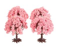 4 Pièces Arbre Cerisier Artificiel Rose Miniature
