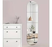 4 pièces Autocollants muraux miroir combinés Ellipse, carreaux muraux miroir 3d en matériau acrylique de 2 mm d'épaisseur, taille combinée: 120 cm * 30 cm/47,24 * 11,8 pouces, convient au salon, à la
