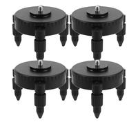 4 Pièces Base à Micro-réglage pour Niveau, Support Pivotant | Niveau à Bulle Intégré, Trois Molettes Indépendantes, Montage Stable sur Trépied, Finition Noire