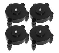 4 Pièces Base Pivotante pour Niveau, Support de Réglage Fin Noir | Réglage Angulaire au Millimètre, Stabilisateur Intégré, Fixation pour Plafond et Trépied, Plastique Métal