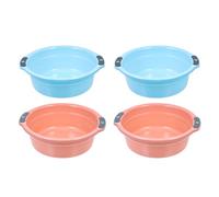 4 Pièces Bassine à Légumes Pp Double Poignées et Trou Suspendu | Légère, Robuste, Format Moyen, Usage Maison, Bleu, Pratique Cuisine et Bain Couleur Aléatoire