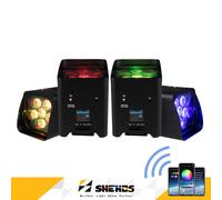4 pièces batterie 6x18w LED RGBWA UV Par télécommande sans fil téléphone APP WIFI lumière de lavage pour DJ Disco mariage maison fête 4Pcs 6x18W