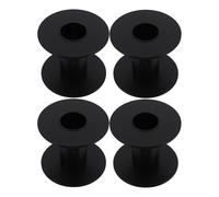 4 Pièces Bobines Vides en Plastique Noir, Compactes | Enrouleur de Cable, Rangement Empilable, Usage Atelier, Fils Nylon et Petits Conducteurs, Léger