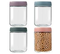 4 Pièces Bocaux de 500 ML, Overnight Oats Jar, Pot en Verre avec Couvercle, Meal Prep Verre, Boite Alimentaire Verre, Pour Puddings, Yaourts, Confitures