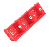4 Pièces Boîte Dissimulée pour Prise Multiple, Coffret Électrique | Plastique Rouge, Remplacement D’une Boîte Cassée, Usage Pratique, Style Délicat pour Installation Murale