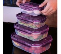 4 pièces Boîtes de conservation alimentaire, convenant pour les aliments, les fruits, les légumes et divers rangements, avec couvercles, design multi-tailles, grande capacité, idéal pour la maison, le