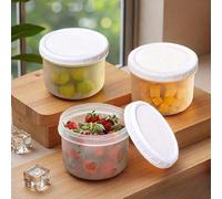 4 pièces Bols à lunch réutilisables 100/200/300ml avec couvercles, contenants de préparation de repas compatibles micro-ondes et lave-vaisselle, tasses à yaourt et flocons d'avoine pour le petit-déjeu